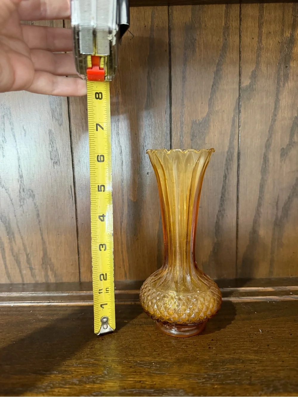 Amber Glass Decorative Bud Vase - Home Accents -6